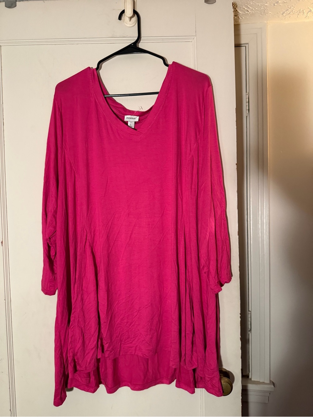 Avenue Hot Pink V-Neck Tunic